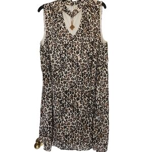 Avenue, women's gorgeous animal prints dress, choker, and v-neckline, Sz 16